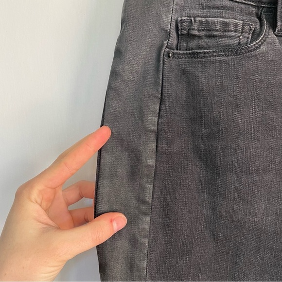 Frame Le Skinny de Jeanne Tuxedo Stripe Black Jeans Side Step Crop Pants Size 28 - Picture 7 of 12